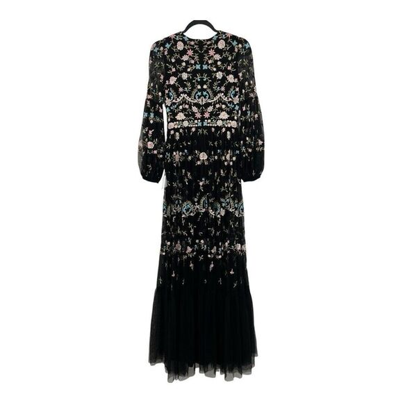 Mac Duggal Size 2 Sequin Embroidered Gown Blouson Sleeves Dress Style 35111 New - Picture 7 of 9